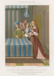 The seven liberal arts at the bedside of Boethius by French School