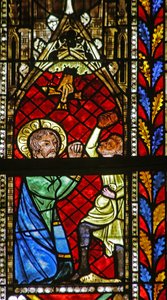 The stoning of St Stephen by French School