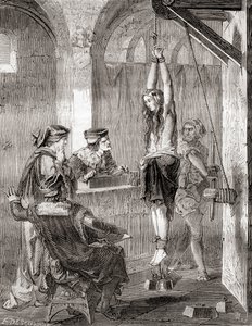 The Torture of a Woman Accused of Witchcraft in the Middle Ages by French School