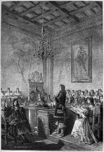The trial of Lord William Russell - engraving from 