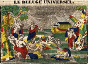 The Universal Flood, Epinal Image 19th Century by French School