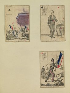 Three Playing Cards Commemorating the Heroes of July 1830