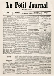 Title Page of daily paper Le Petit Journal, 12th February 1863