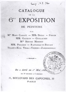Title Page for the Catalogue of the 6th Impressionist Exhibition by French School