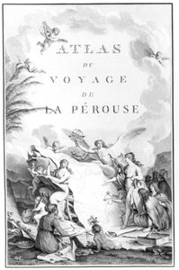 Title page of Atlas du Voyage de La Perouse published c.1797 by French School
