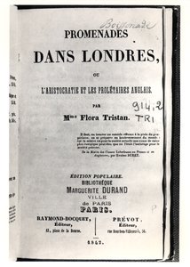 Title page of Promenades dans Londres by Flora Tristan, published in Paris by Raymond-Bocquet et Prevot, 1842 by French School