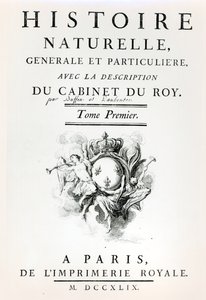Titlepage of Histoire Naturelle, Generale et Particuliere by Buffon, Paris, 1749