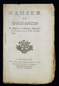 Titlepage of the Book of Complaints of the Deputies, Merchants and Shipowners of Marseille, 1789 by French School