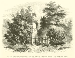 Tomb of Sismondi, at the Cemetery of Chenes, near Geneva (engraving) by French School
