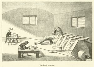 Agate Polishing Lathe (engraving) by French School