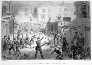 Tprise des barricades de la Villette (26 June 1848) - in Fasttes de Gardes nationales de France by French School