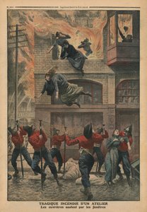 Tragic Fire in a Workshop at Newark, New Jersey, Illustration from 