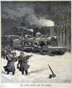 Train Forced to Stop by Snow by French School