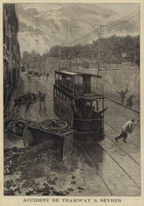 Tram accident at Sevres, France, 1897 by French School