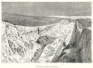 Works on the Corinth Canal by French School