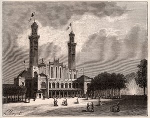 Trocadero in Paris - engraving in La France illustree: geographie, histoire, administration statistique by V.A. Malt-Brown. 1884 by French School