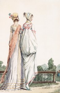 Two Ladies in Promenade Dresses, 1796 by French School