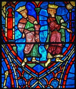 Two Magi Follow the Star of Bethlehem by French School