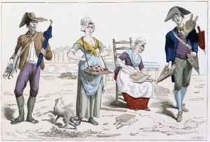 Umbrella Merchant, Flower Merchant, Mattress Carder, Bellows Merchant by French School