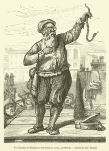 A Charlatan of Bologna in the seventeenth century (engraving) by French School