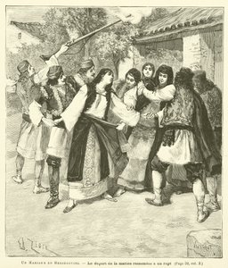 A Wedding in Herzegovina (engraving) by French School