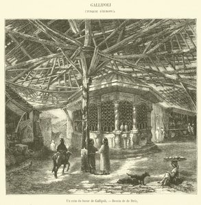 A Corner of the Gallipoli Bazaar by French School