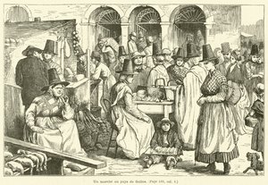 A Market in Wales (engraving) by French School