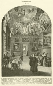 A Salon in the Borghese Gallery (engraving) by French School