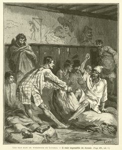 A Night in a London Workhouse (engraving) by French School