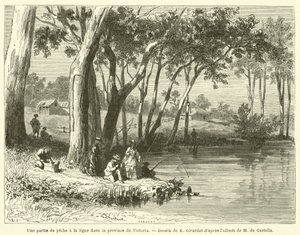 A Fishing Party in the Province of Victoria (engraving) by French School