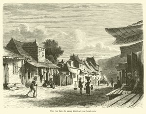 A street in the Malabar camp, at Port-Louis by French School