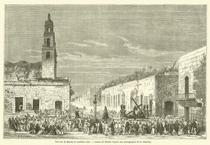 A Street in Merida on Good Friday (engraving) by French School