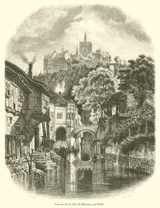 A Street in the Town of Meissen on the Elbe (engraving) by French School