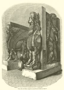 A Room in the Newly Founded Assyrian Museum at the Louvre (engraving) by French School