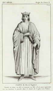 7th Century, Reign of Clovis II, Clovis II, Son of Dagobert (engraving) by French School
