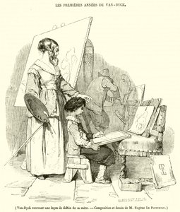 Van Dyck Receiving a Drawing Lesson from His Mother by French School