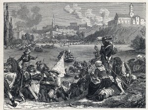 Vendee War (1793-1796): the Vendeans, defeated at the Battle of Cholet, return to the Loire on October 18 by French School