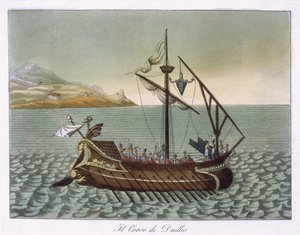 View of Corvus, Naval Crane, used by G. Duillus, 1796