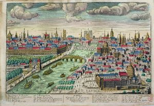 View of Paris and the River Seine by French School