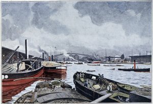 View of Paris, the Seine and the Basin of the Villette by French School