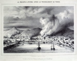 View of Pointe-a-Pitre After the Earthquake on February 8, 1843 (engraving)