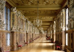 View of the Galerie Francois I, 1528-40 by French School