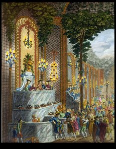View of the Interior in one of the rooms of the Place de Louis le Grand, View of the entrance to the Salon (detail)