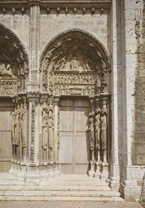 View of the South Door of the Royal Portal by French School