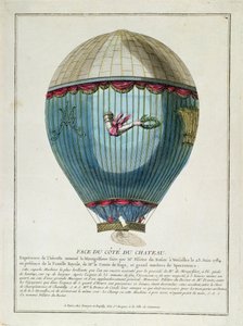 View of the balloon used by Francois Pilatre de Rozier at Versailles on the 23rd June, 1784 by French School