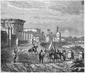 View of the city of Chandernagor, India by French School