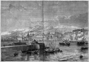 View of the city of Messina, Sicily, Italy by French School