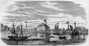 View of the City of Shanghai, China by French School