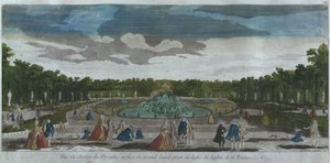 View of the garden in front of the Grand Canal seen from the fountain of Latona, Versailles, France by French School