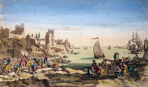 View of the port and shipyards of the city of Le Havre (Seine maritime) by French School